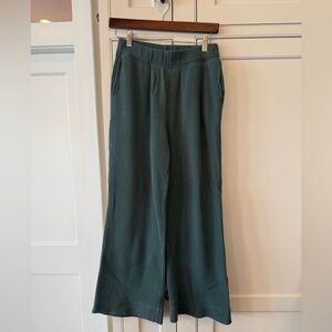Waffle-Knit Wide-Leg Pull-On Pants